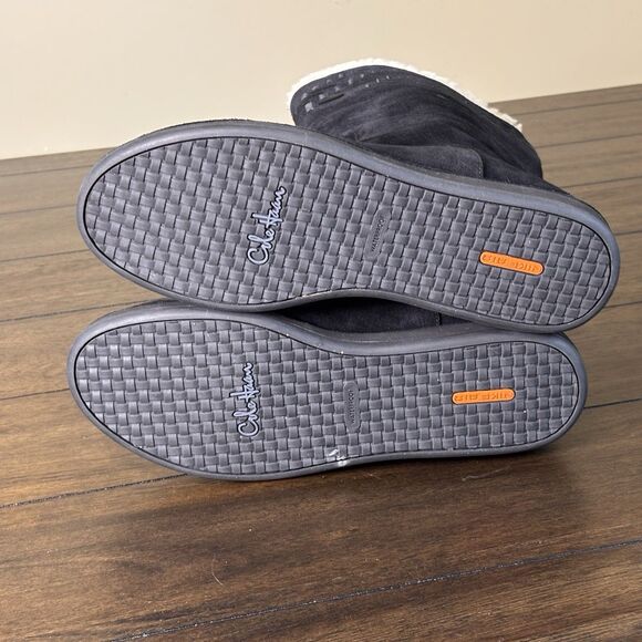 Cole Haan Womens Black Suede Tall Sherpa Lined Waterproof Boot 9 B - NEW! - Picture 6 of 7